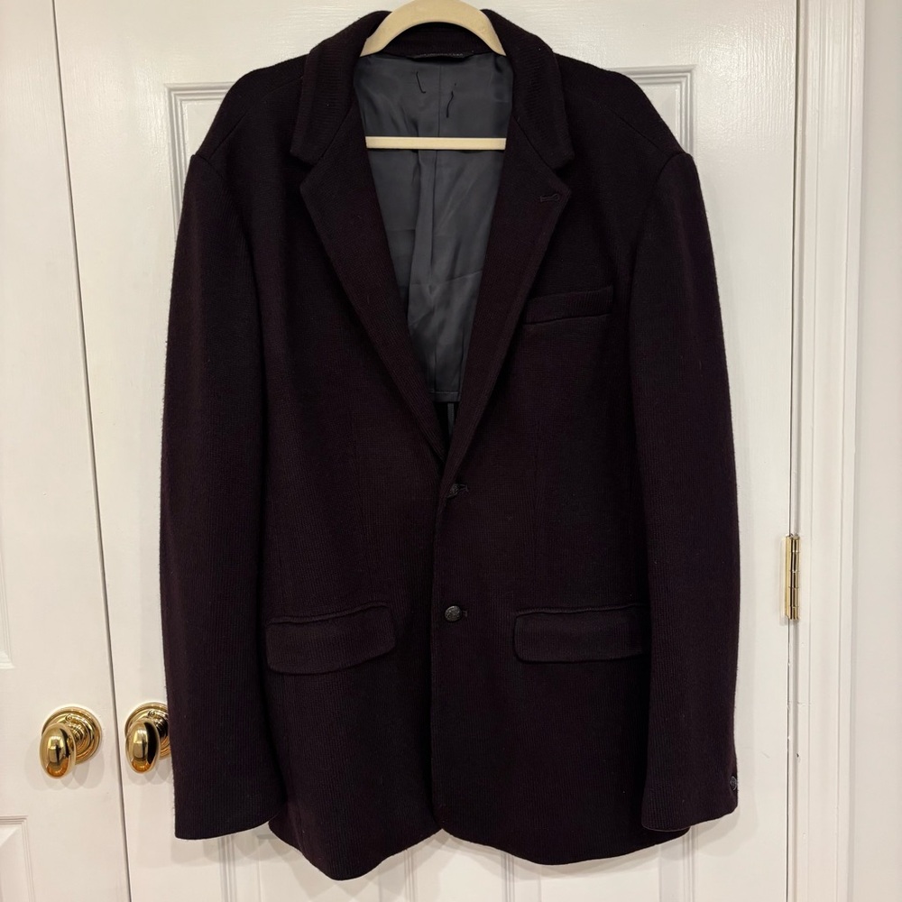 John Varvatos Dark Plum Knit Sport Coat Blazer Men's size 42 or Large - Picture 6 of 8